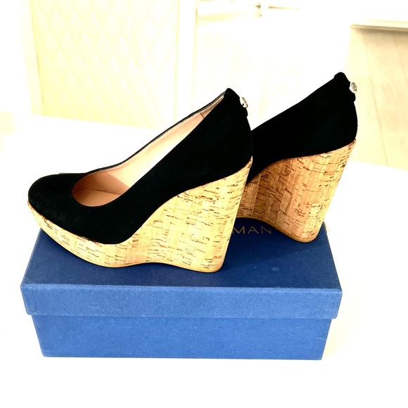 Stuart Weitzman Corkswoon Suede Wedge Size 6 - Picture 2 of 16